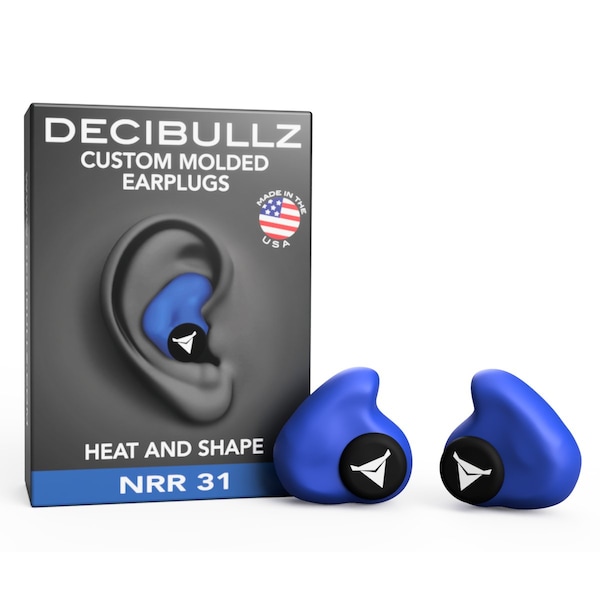 Custom Molded Earplugs Blue, 31 NRR, Simple DIY Process, Remoldable if needed